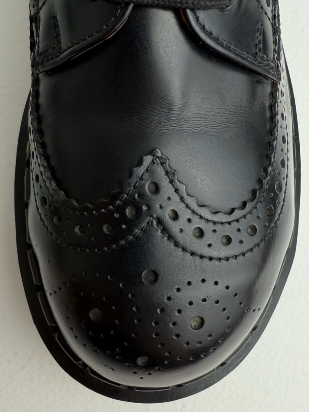 Vintage Dr. Martens England Black Wingtip Envy MIE Platform Steel Oxfords UK 6 - Picture 8 of 16